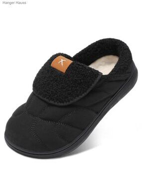 Quilted Puffer Slippers Fleece Lined Faux Fur Slip-On House Shoes